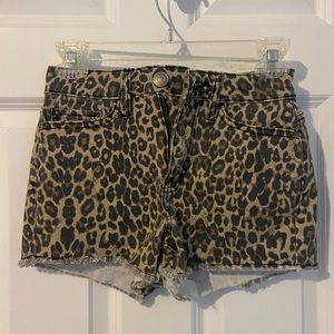 SO Favorite High Rise Shortie Cheetah Print Shorts Size 1